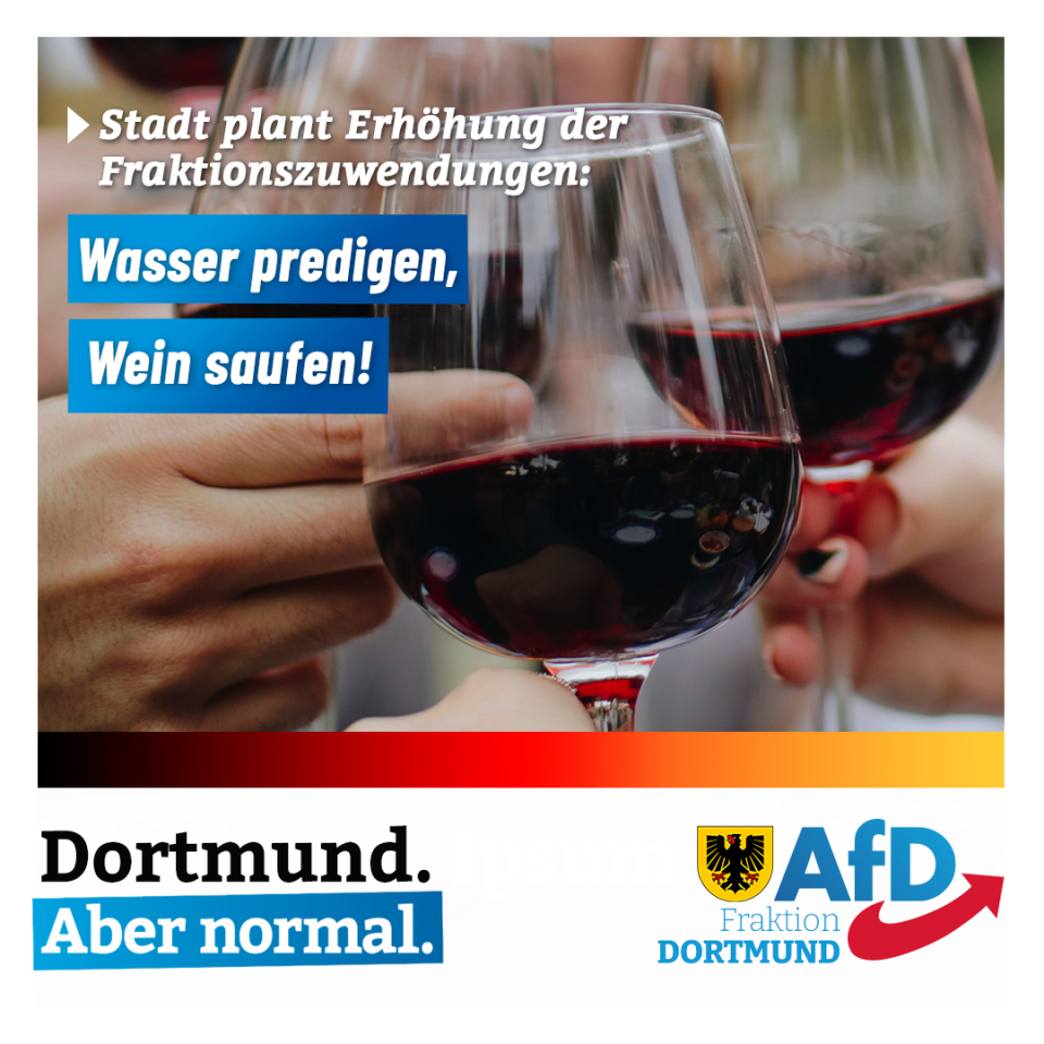 +++ Wasser predigen, Wein trinken - Stadt plant nächste Erhöhung der Fraktionszuwendungen +++