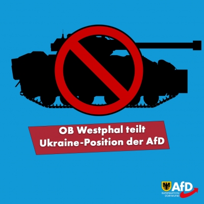 Keine schweren Waffen - OB Westphal teilt Ukraine-Position der AfD