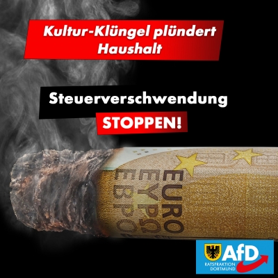 Dortmunder Kultur-Klüngel plündert städtischen Haushalt - AfD-Fraktion gibt als einzige Kontra!